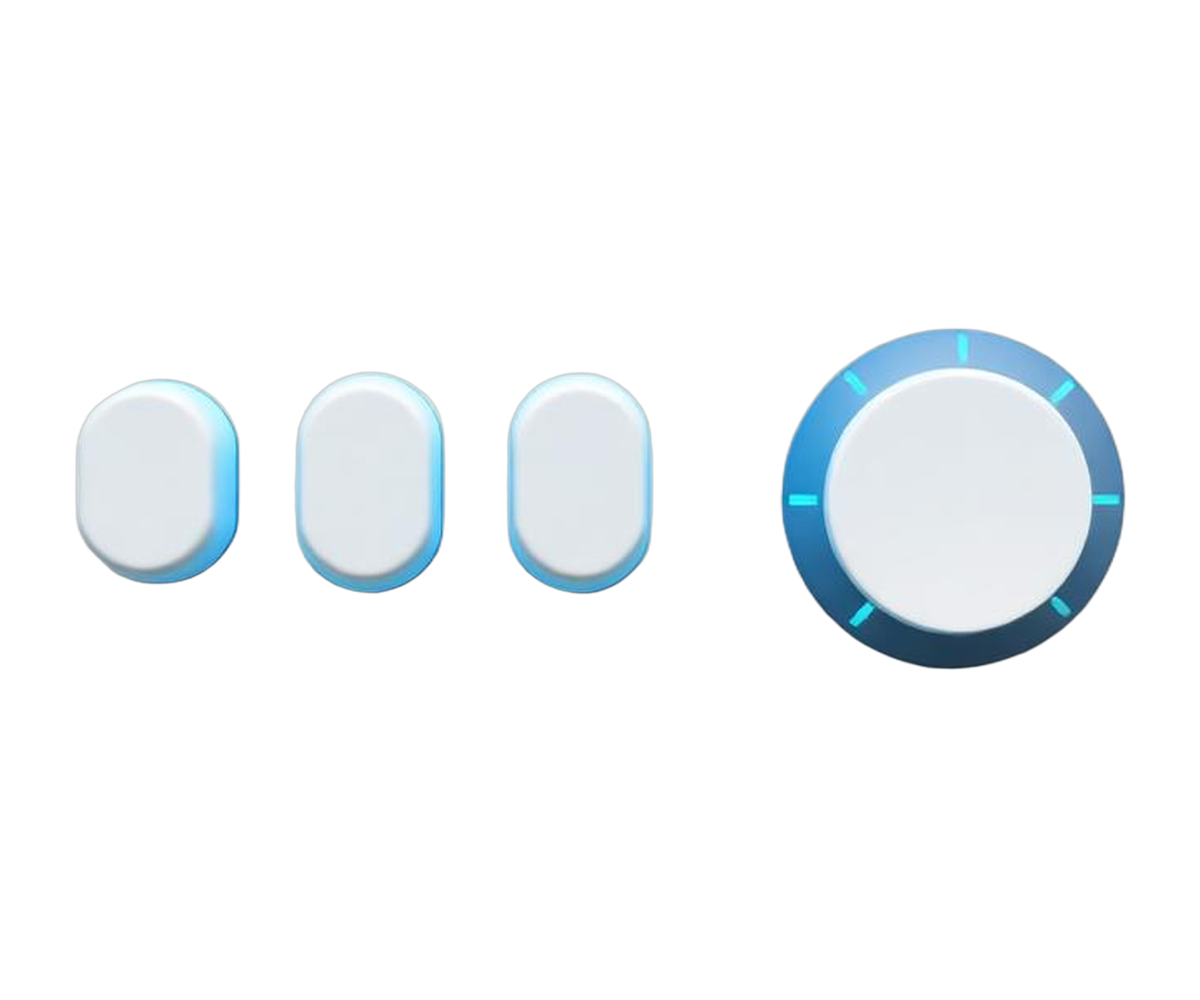 Toggles and a dial for levels of AI automation