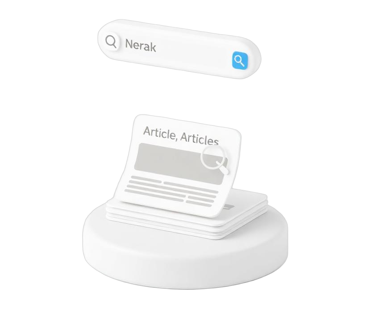 A floating search bar above a stack of help center article cards