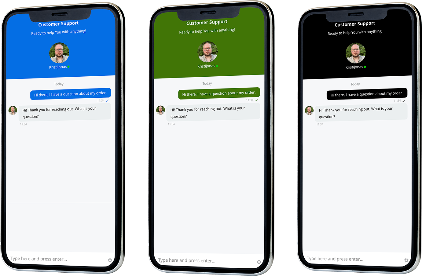 Embedded SignalZen chat box customised inside a mobile app
